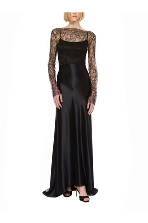Abito in raso lucido nero ALBERTA FERRETTI | A041366270555
